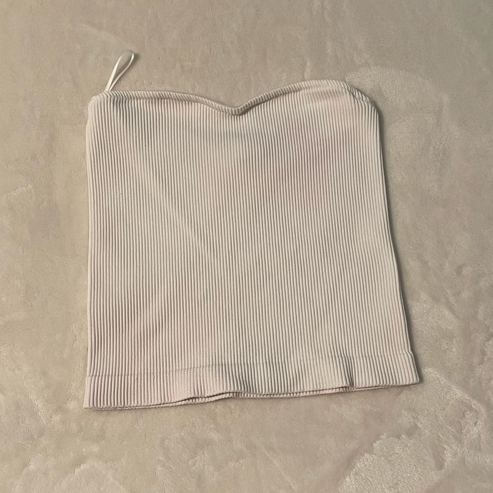 Ribbed bandeau top